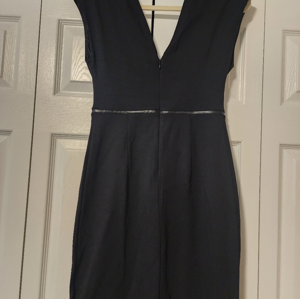 Express Black dress with leather piping. New with tags size small. - Picture 3 of 6